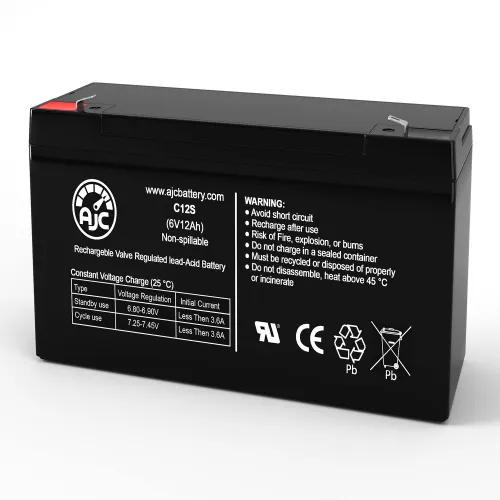 AJC Big Beam 2RQ6S20 Emergency Light Replacement Battery 12Ah, 6V, F1