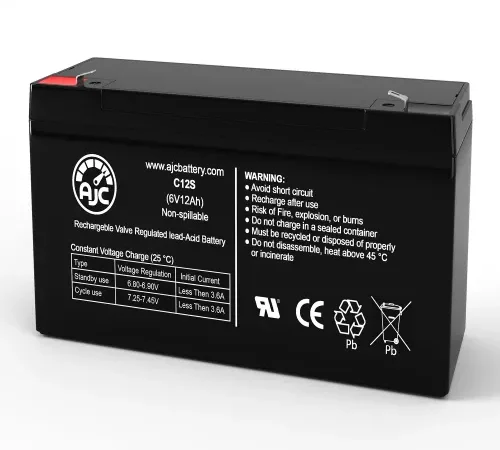 AJC Elan 1 Emergency Light Replacement Battery 12Ah, 6V, F1