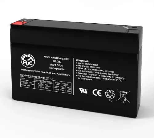 AJC Elsar 112 Emergency Light Replacement Battery 1.3Ah, 6V, F1
