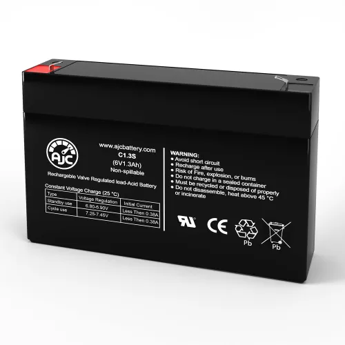 AJC Elsar 112 Emergency Light Replacement Battery 1.3Ah, 6V, F1