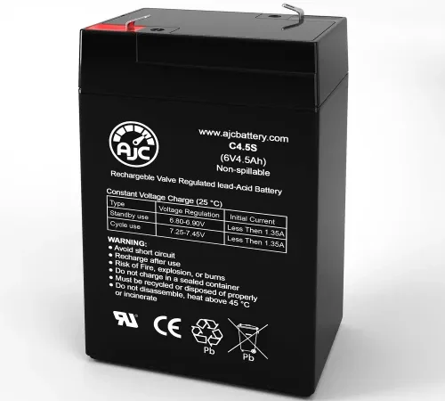 AJC Chloride Power 4.5AH Emergency Light Replacement Battery 4.5Ah, 6V, F1
