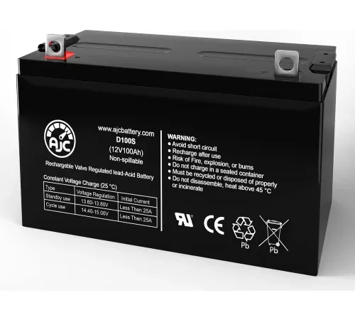 AJC Chloride Power 1000010148 Emergency Light Replacement Battery 100Ah, 12V, NB