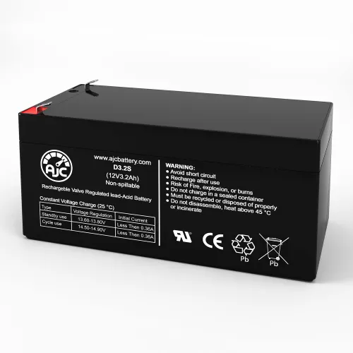 AJC® Power Cell PC1230 Emergency Light Replacement Battery 3.2Ah, 12V, F1