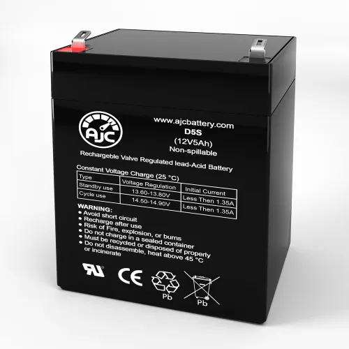 AJC B&B SP7.5-12 Emergency Light Replacement Battery 5Ah, 12V, F1