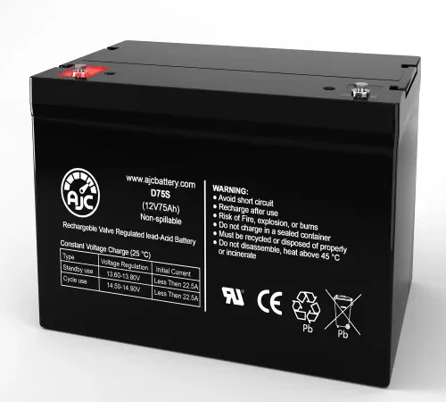 AJC ELS B12SC1922 Emergency Light Replacement Battery 75Ah, 12V, IT