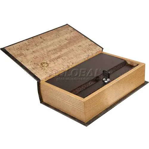 Barska Antique Book Diversion Safe CB11994 with Key Lock, 7"W x 2-3/4"D x 10-3/4"H, Brown - Image 3