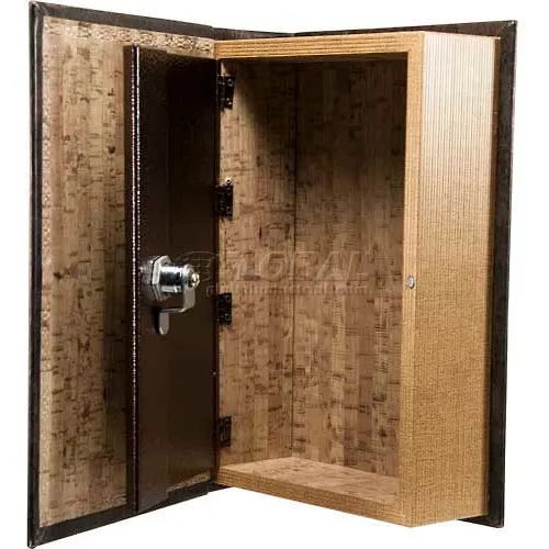 Barska Antique Book Diversion Safe CB11994 with Key Lock, 7"W x 2-3/4"D x 10-3/4"H, Brown - Image 4