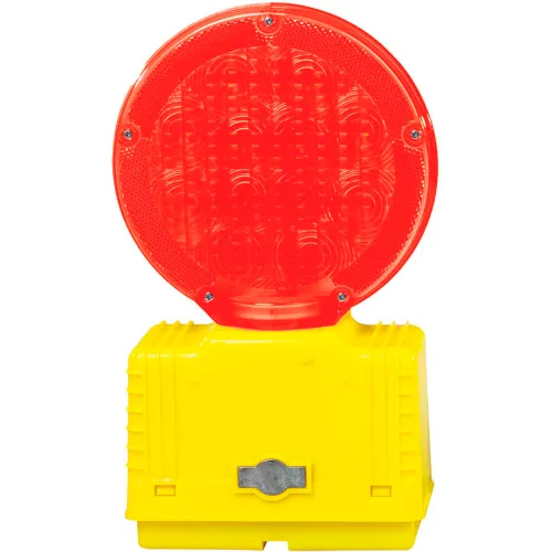 Cortina Solar Barricade Light, Yellow Body, Red Lens, 03-10-RSBL - Pkg Qty 4