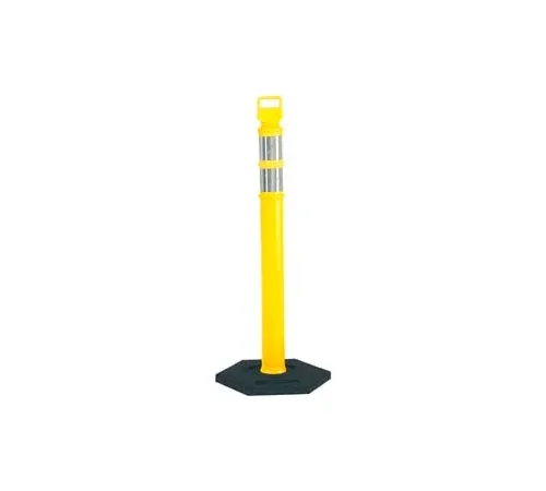 45" Yellow Ez Grab Delineator Post W/2ea 3" Hi Reflective