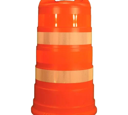Cortina Traffic Barrel Drum With (4) 6" Diamond Grade Reflective Stripes, LDPE, 03-782-6FP