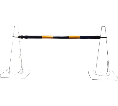 Cortina 03-829CB-BLK Retractable Cone Bar, 4-6' L, Black/Gold