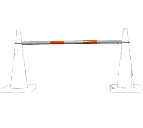 Cortina 03-829CB-O Retractable Cone Bar, 4-6' L, White/Orange