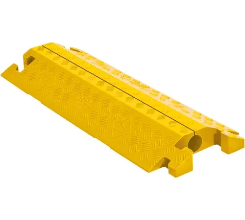 Checkers Linebacker 1-Channel SplitTop Cable Protector, 34000 lb Cap, 38-1/2" x 14-1/4" x 3", Yellow
