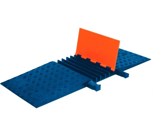 Checkers? Guard Dog 5-Channel Cable Protector, 42000 lb. Cap., 20" x 50" x 1-7/8", Orange/Blue