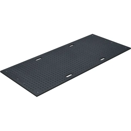 Checkers" TrakMAT HDPE Ground Protection Mat, 36" x 96",Black