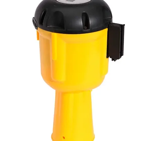 ConePro 600 Yellow Traffic Cone Mount Retracting Belt Barrier, 30' Yellow Belt