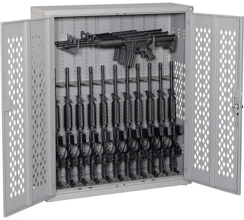 Datum Argos Gun Cabinet AWC50H12R-2 - Holds 12 Rifles & 3 Horizontal Rifles 42x15x45 Battleship Gray
