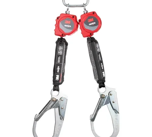 Dual-leg retractable safety lanyard with hooks
