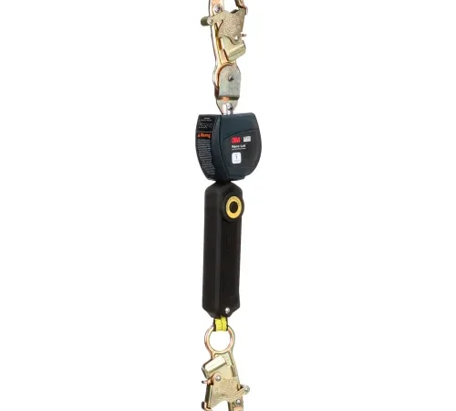 Black self-retracting lifeline with snap hooks