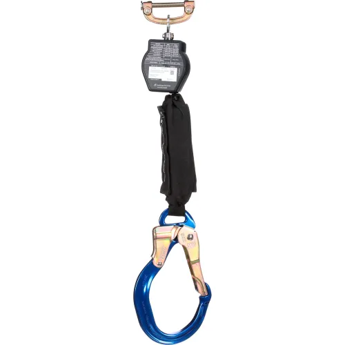 Self-retracting lifeline with blue snap hook