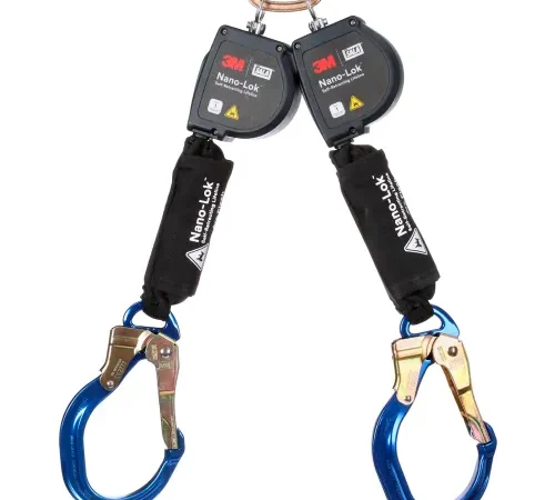 Dual retractable fall-arrest lanyard with carabiners