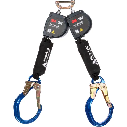 Dual retractable fall-arrest lanyard with carabiners