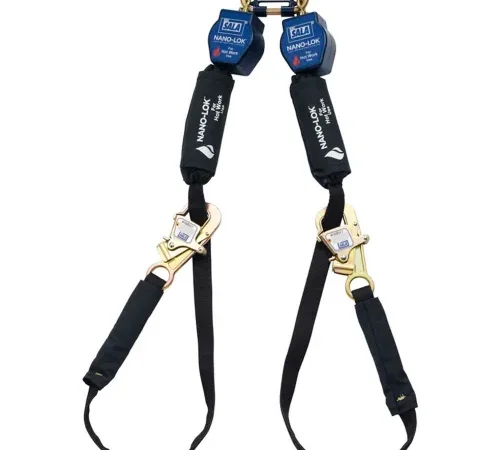 Twin-leg self-retracting safety lanyard