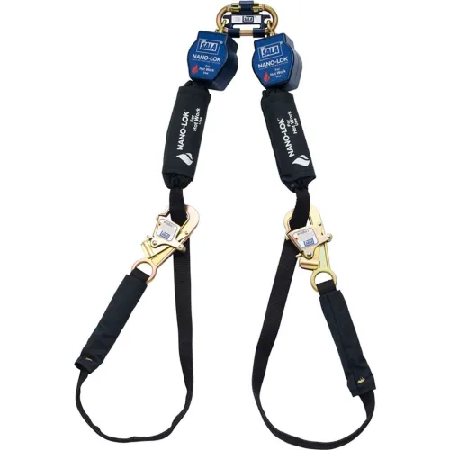 Twin-leg self-retracting safety lanyard