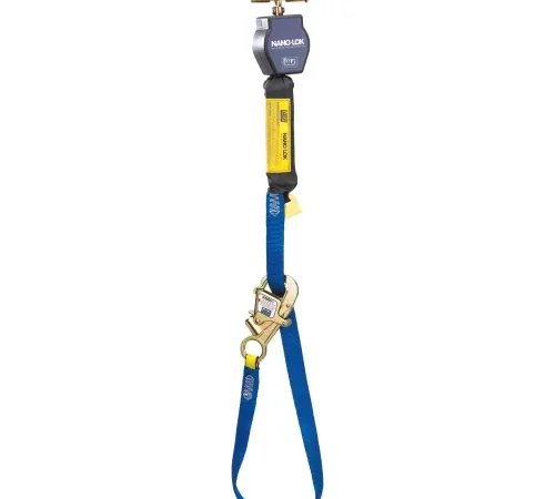 Blue self-retracting lifeline with safety hook