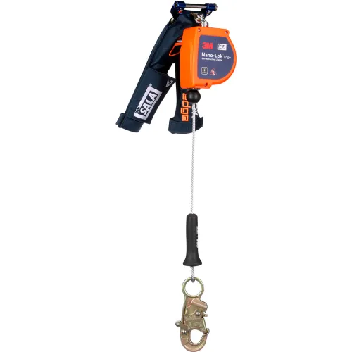 Orange self-retracting lifeline with snap hook