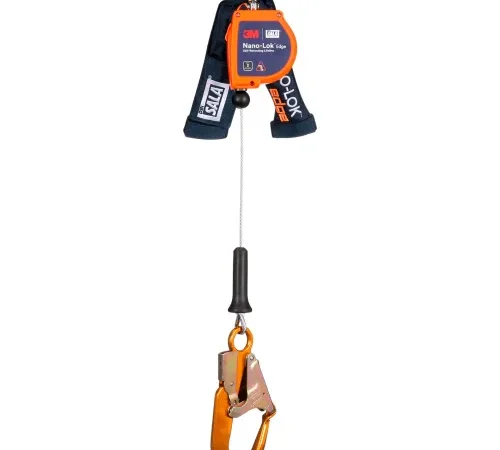 Orange self-retracting lifeline with large hook