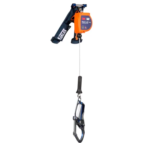 Orange self-retracting lifeline with carabiner