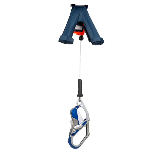 Self-retracting lifeline with safety carabiner