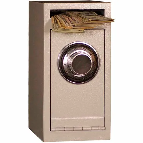 Tracker Safe Front Drop Slot Deposit Safe Dial Combo Lock - DS120608-DLG - 6"W x 8"D x 12"H - Cream - Image 2