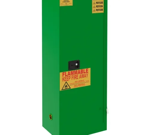 Durham Mfg. Pesticide Storage Cabinet, Self Close, 24 Gallon Cap., 23-1/4"W x 18-1/16"D x 65-1/16"H