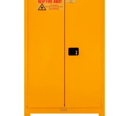 Durham Mfg.? Flammable Storage Cabinet, 90 Gallon Cap., 43-3/16"W x 34-3/16"D x 70-5/8"H,Yellow