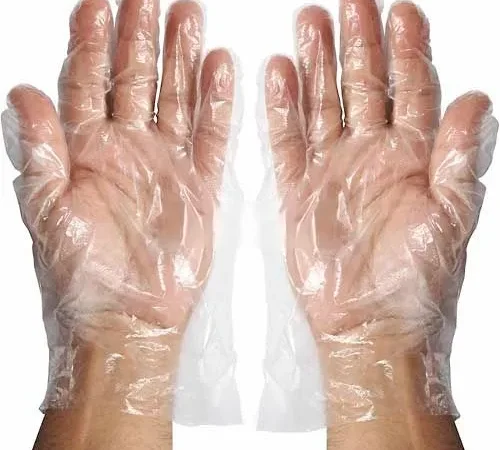 Winco GLP- M Disposable Plastic Food Service Gloves, Medium, Clear, 500/Box - Pkg Qty 10
