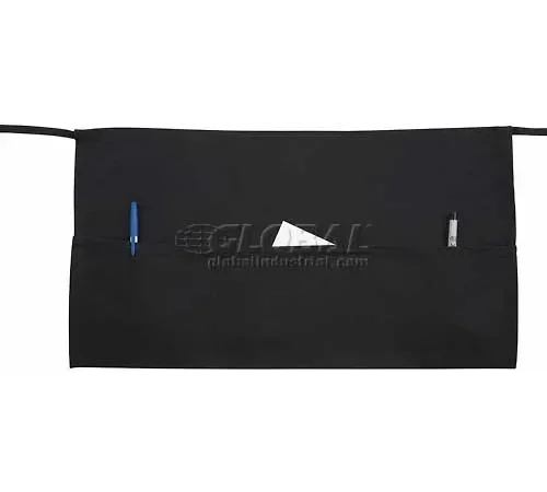 Winco WA-1221,Triple Pocket Waist Apron, Black, 11-5/8" x 21-1/2" -  - Pkg Qty 12