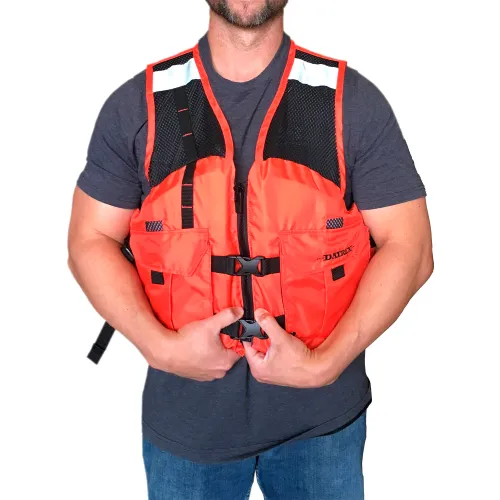 Datrex Maxflow Life Vest, Mesh, USCG/TC Type III, L, Orange