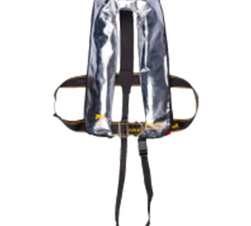 Mullion 1MYGA3VP1 Flame Retardant Welders Inflatable Life Jacket, SOLAS/MED, Silver, Adult/Universal