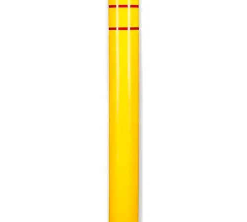 Post Guard? Bollard Cover 3507R, 10-7/8"Dia. X 60"H, Yellow W/Red Tape