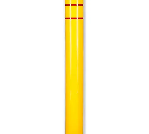 Post Guard? Bollard Cover, 8 7/8" Dia. x 52"H, Yellow W/ Red Tape, 8x52YR