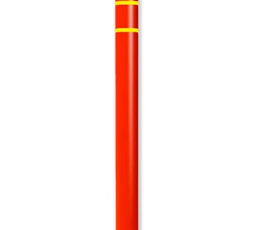 Post Guard? Bollard Cover 4.5"Dia. x 64" H, Red/Yellow Tape