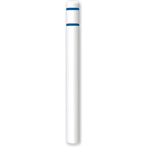 White cylindrical device with blue bands