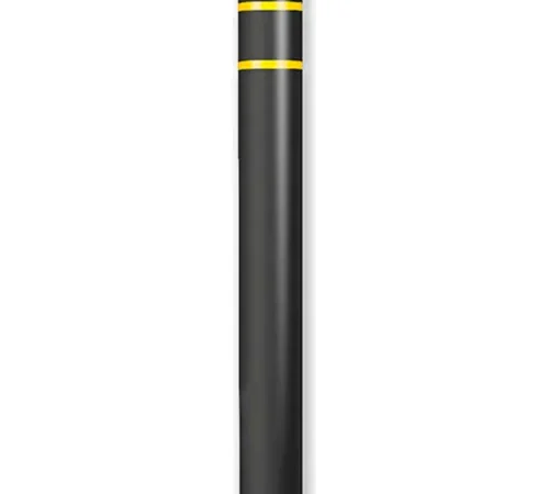 Post Guard? Bollard Cover 7"Dia.  x 52" H, Black/Yellow Tape
