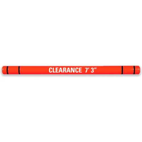 Encore Commercial Products Height Guard Clearance Bar with Black Tape, 4-1/2" Dia. x 104"L, Red