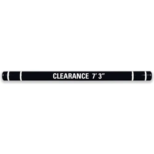 Encore Commercial Products Height Guard Clearance Bar with White Tape, 4-1/2" Dia. x 120"L, Black