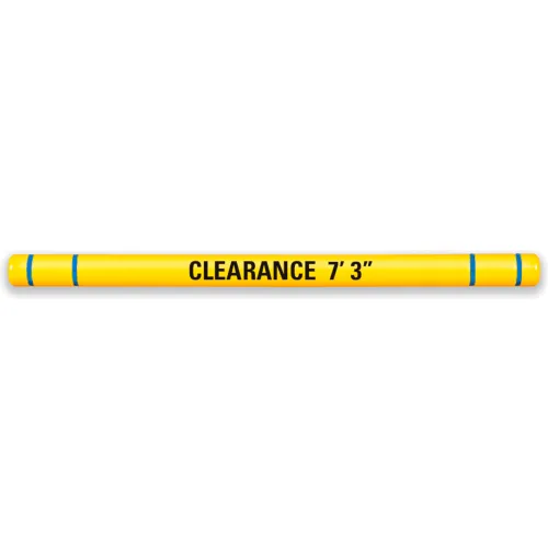 Yellow clearance bar reading 7'3