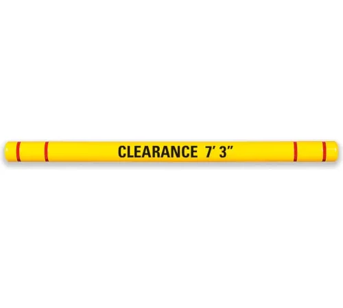 Encore Commercial Products Height Guard Clearance Bar with Red Tape, 4-1/2" Dia. x 96"L, Yellow