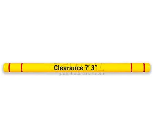 Yellow clearance bar marked 7'3